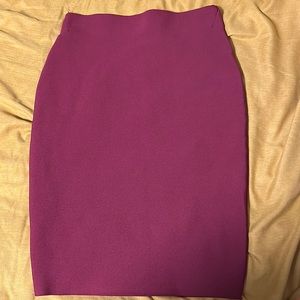 Burgundy mini pencil skirt